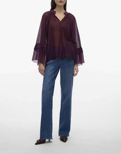 VERO MODA VMJENNA 7/8 FRILL TOP WVN GA