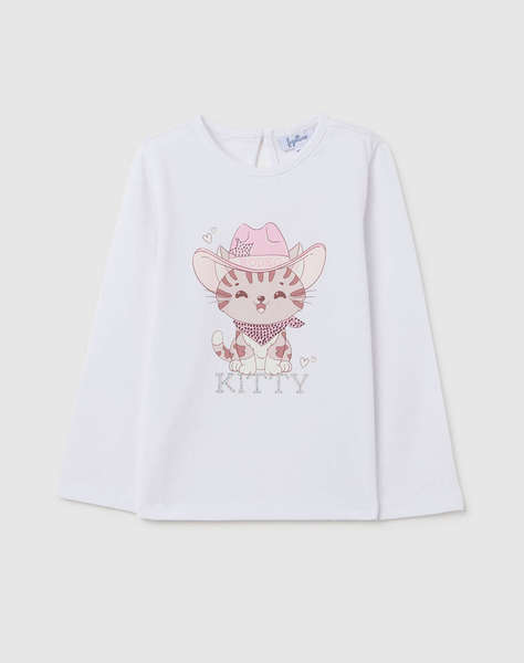 OVS T-SHIRT L/S W/KITTY