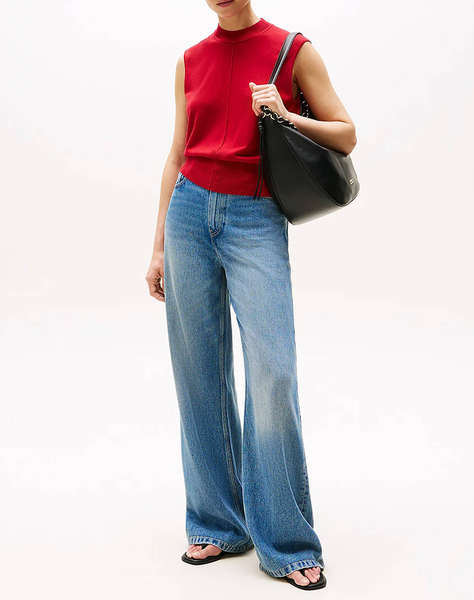 TOMMY HILFIGER LYOCELL SILK MOCK SL SWT TOP