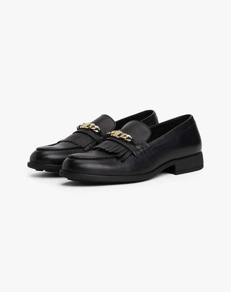 TOMMY HILFIGER TH CHAIN FRINGE LEATHER LOAFER