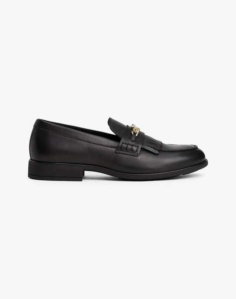 TOMMY HILFIGER TH CHAIN FRINGE LEATHER LOAFER