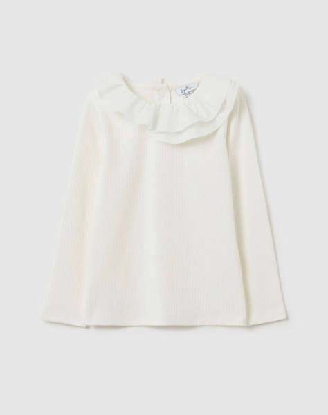 OVS RIB TSH W/WOVEN COLLAR