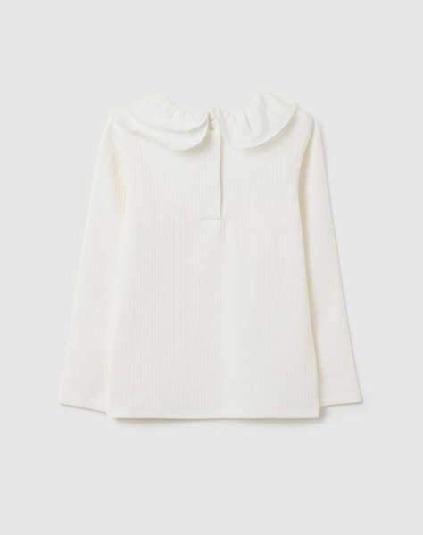 OVS RIB TSH W/WOVEN COLLAR