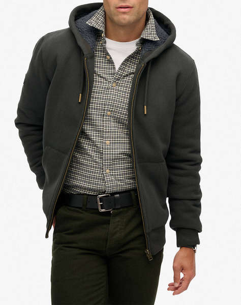 SUPERDRY D1 BORG LINED ZIPHOOD MEN''S SWEATSHIRT