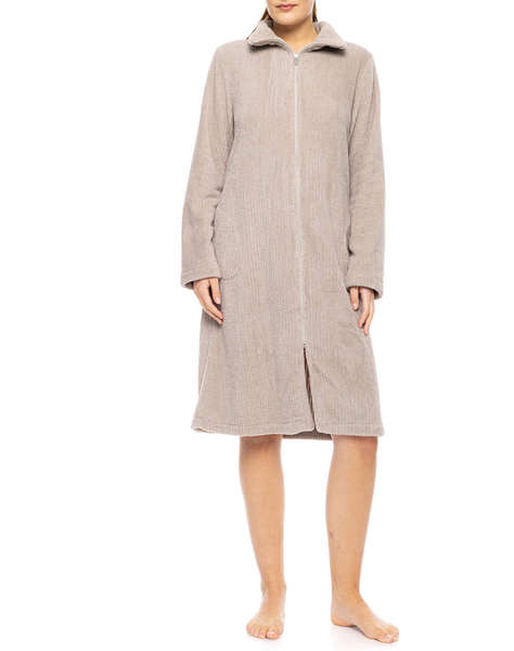 PINK LABEL ROBE ZIPPER FLEECE STRIPE