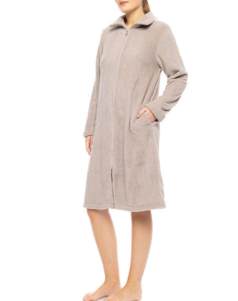 PINK LABEL ROBE ZIPPER FLEECE STRIPE