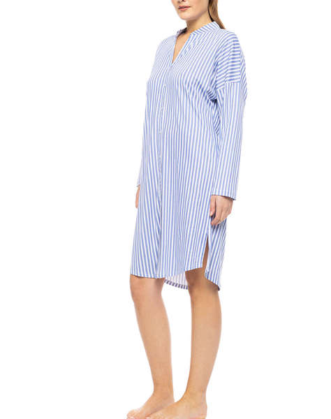 PINK LABEL NIGHTGOWN BUTTONED CALMING STRIPES