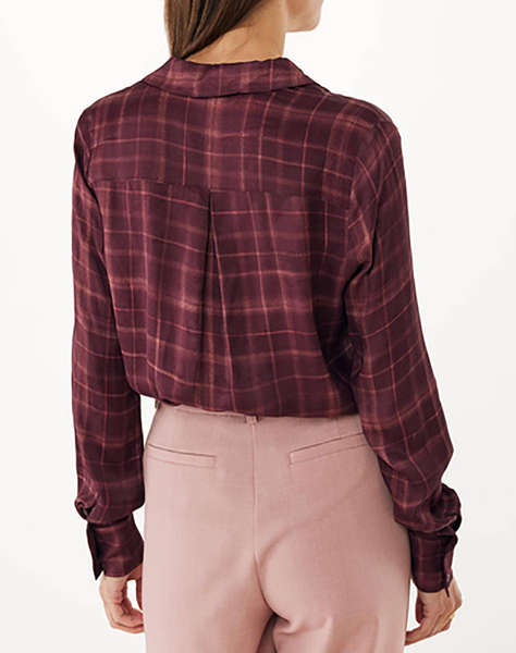MEXX Satin printed check blouse