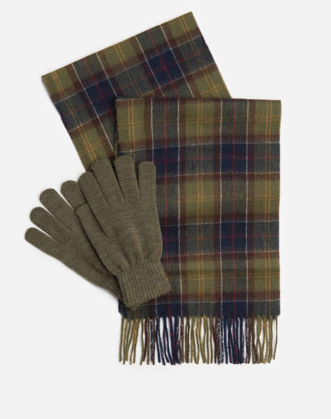 BARBOUR BARBOUR TARTAN SCARF & GLOVE GIFT SET
