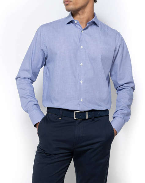 THE BOSTONIANS РИЗА CHESTER TWILL CUSTOM FIT Micro Check TWILL Semi-rex Custom FIT