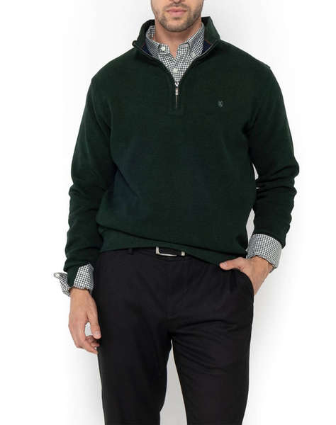 THE BOSTONIANS COTTON SWEATSHIRT HALF ZIP REGULAR FIT