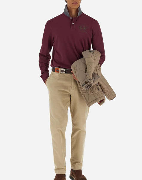 LAMARTINA BLOUSE ПОЛО MM MAN L/S POLO PIQUET STRETCH