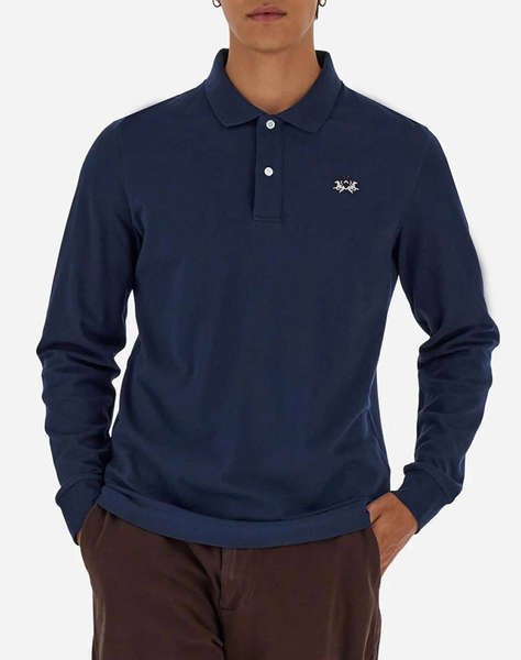 LAMARTINA BLOUSE ПОЛО MM MAN L/S POLO PIQUET STRETCH