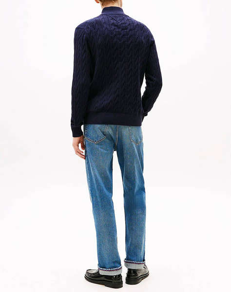 TOMMY HILFIGER CLASSIC COTTON CABLE ZIP MOCK