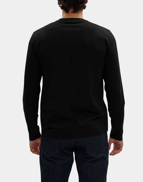 TRUSSARDI T-SHIRT SLIM FIT A MANICHE LUNGHE IN JERSEY STRETCH CON RICAMO