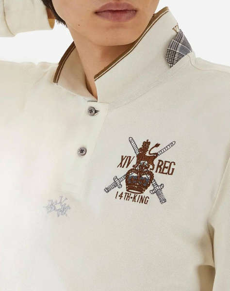 LAMARTINA BLOUSE ПОЛО MM MAN POLO L/S PIQUET STRETCH