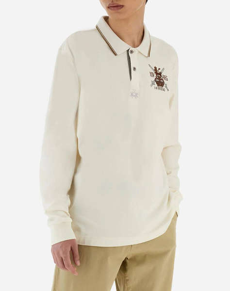 LAMARTINA BLOUSE ПОЛО MM MAN POLO L/S PIQUET STRETCH