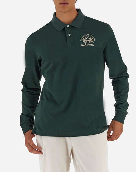 LAMARTINA BLOUSE ПОЛО MM MAN L/S POLO PIQUET STRETCH
