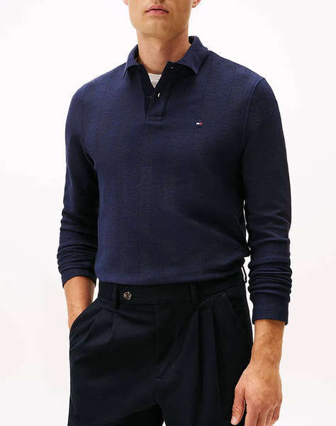 TOMMY HILFIGER LS HERRINGBONE REG POLO