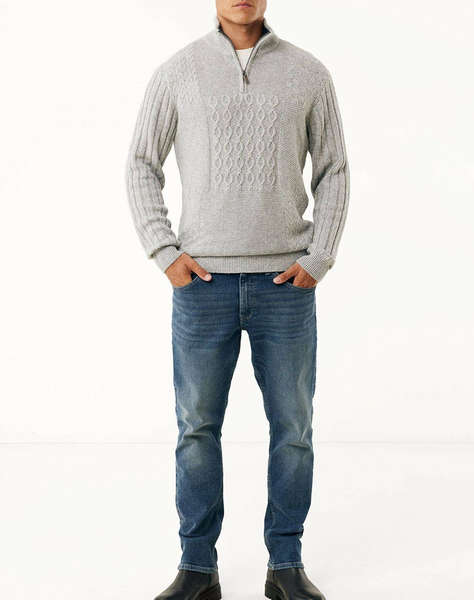 MEXX Knitted patchwork half zip sweater