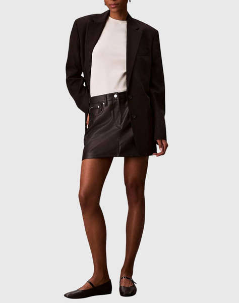 CALVIN KLEIN FAUX LEATHER 5PKT MINI SKIRT