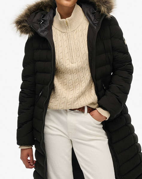 SUPERDRY D2 OVIN FUJI FAUX FUR HOODED LONGLINE ДАМСКО ЯКЕ