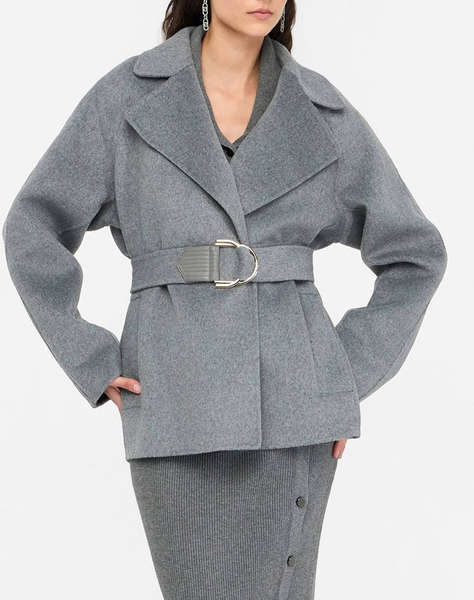 LIU JO BLACK_CF5C47_GIACCONE VESTAGLIA C/CINTURA ДАМСКО ПАЛТО