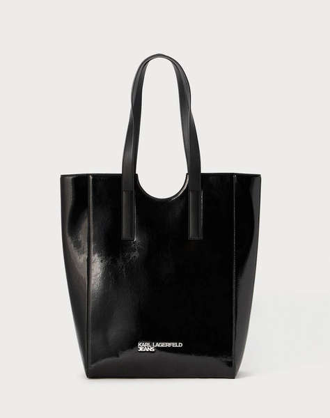KARL LAGERFELD JEANS KLJ METAL LOGO TOTE SHINY (Размери: 29.5 x 41 x 13см.)