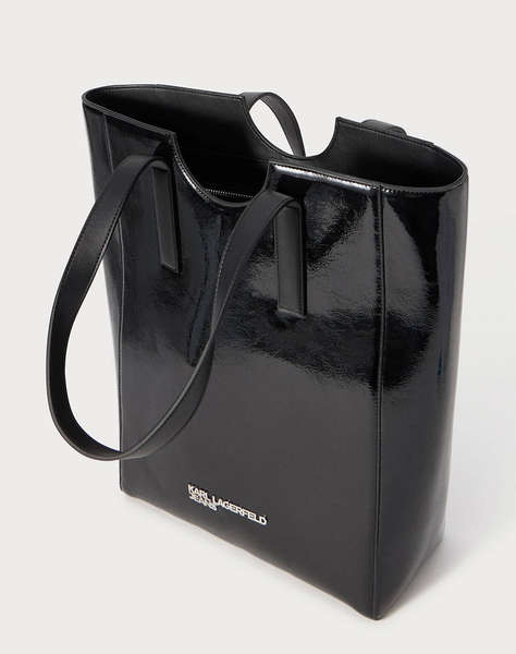 KARL LAGERFELD JEANS KLJ METAL LOGO TOTE SHINY (Размери: 29.5 x 41 x 13см.)