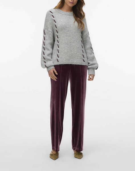 VERO MODA VMILINA LS O-NECK HANDSTITCH PULLOVER