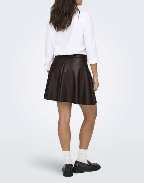 ONLY ONLUNA FAUX LEATHER FLARED SKIRT OTW