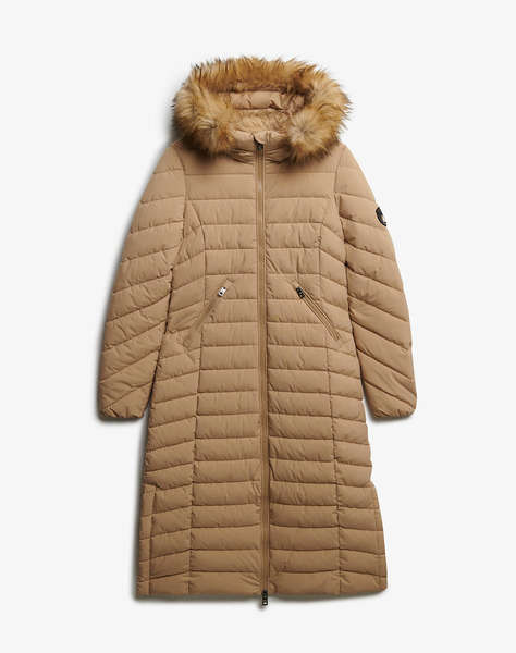 SUPERDRY D2 OVIN FUJI FAUX FUR HOODED LONGLINE ДАМСКО ЯКЕ