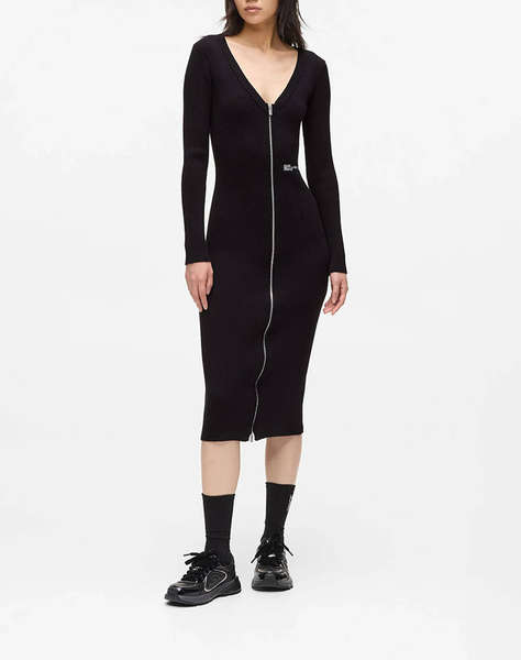 KARL LAGERFELD JEANS KLJ ZIP MIDI KNIT DRESS