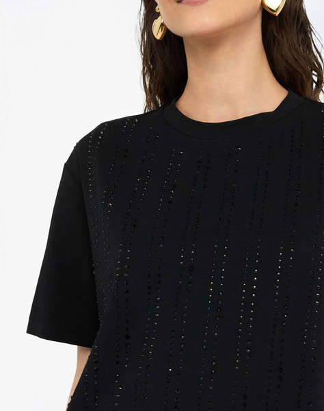 LIU JO BLACK_CF5J17_ECS T-SHIRT BOXY ДАМСКА ТЕНИСКА