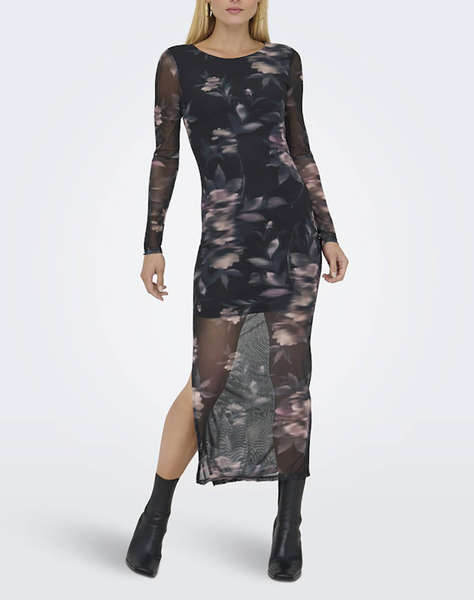 ONLY ONLKAYA LIFE LS MIDI MESH DRESS WVN