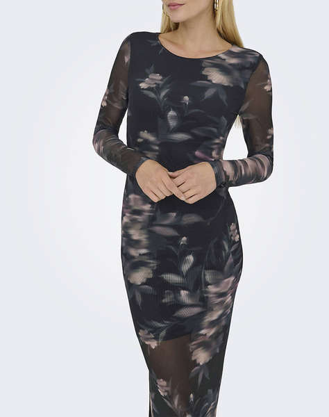 ONLY ONLKAYA LIFE LS MIDI MESH DRESS WVN
