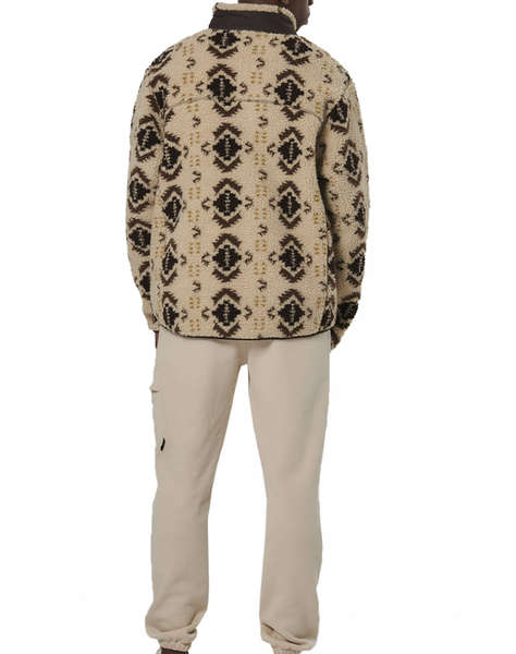 BODY ACTION MEN''S PRINTED SHERPA-FLEECE JACKET