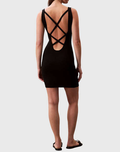 CALVIN KLEIN Novelty Sheen Cross Back Dress
