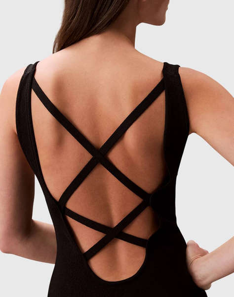 CALVIN KLEIN Novelty Sheen Cross Back Dress