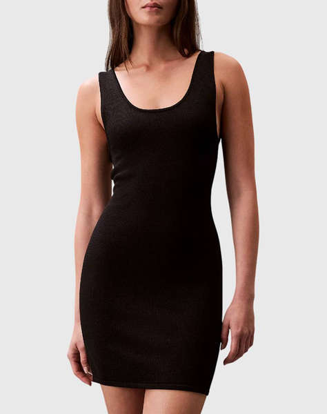 CALVIN KLEIN Novelty Sheen Cross Back Dress