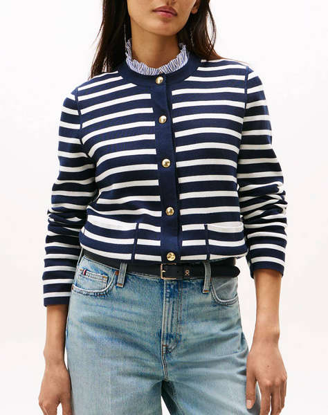 TOMMY HILFIGER CO JERSEY STCH REVERSIBLE CARDI