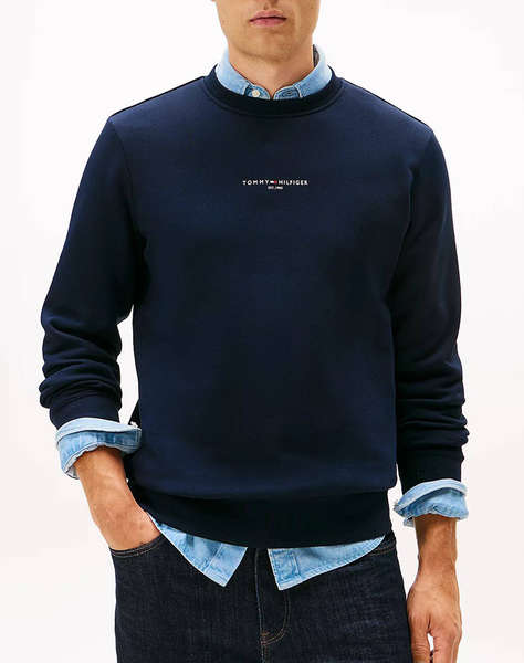 TOMMY HILFIGER TOMMY LOGO TIPPED CREWNECK