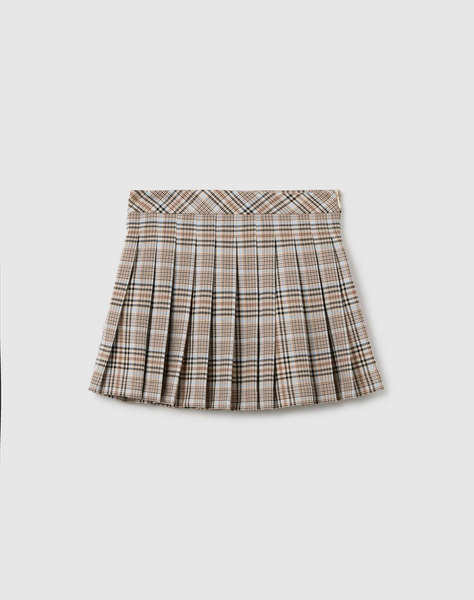 OVS CHECK SKIRT W/PLEATS