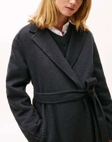 TOMMY HILFIGER DF WOOL REG BELTED MIDI COAT