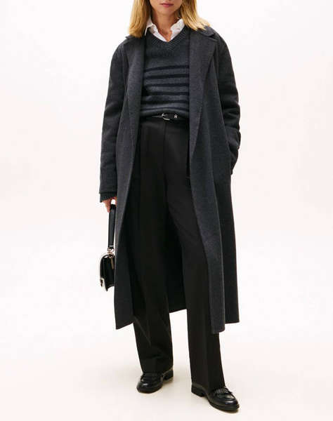 TOMMY HILFIGER DF WOOL REG BELTED MIDI COAT
