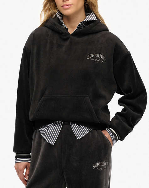SUPERDRY D2 SDSW COUNTRY CLUB VELOUR RELAX HOOD WOMEN''S SWEATSHIRT