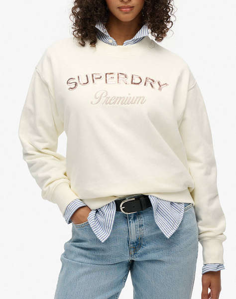SUPERDRY D2 OVIN PREMIUM DESIGN LOOSE CREW WOMEN''S SWEATSHIRT
