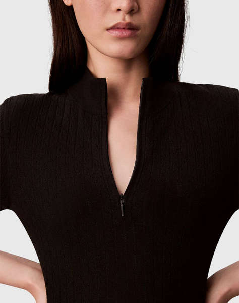 CALVIN KLEIN Sporty 1/4 Zip Mini Sweater Dres