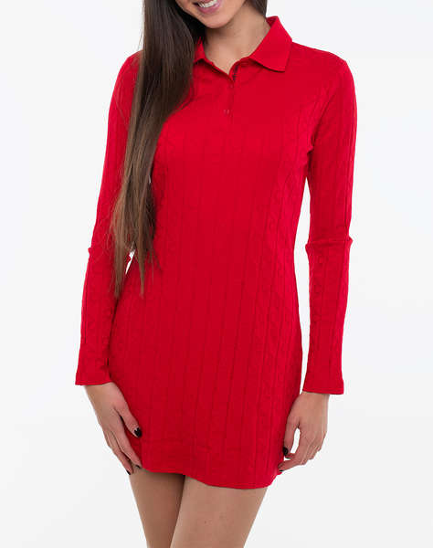 CALVIN KLEIN AOP JACQUARD LS POLO DRESS