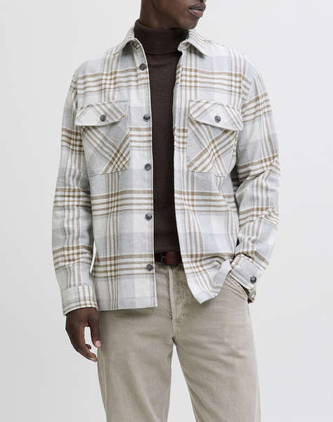 JACK&JONES JPRRAYLE MELANGE CHECK L/S OVERSHIRT SN
